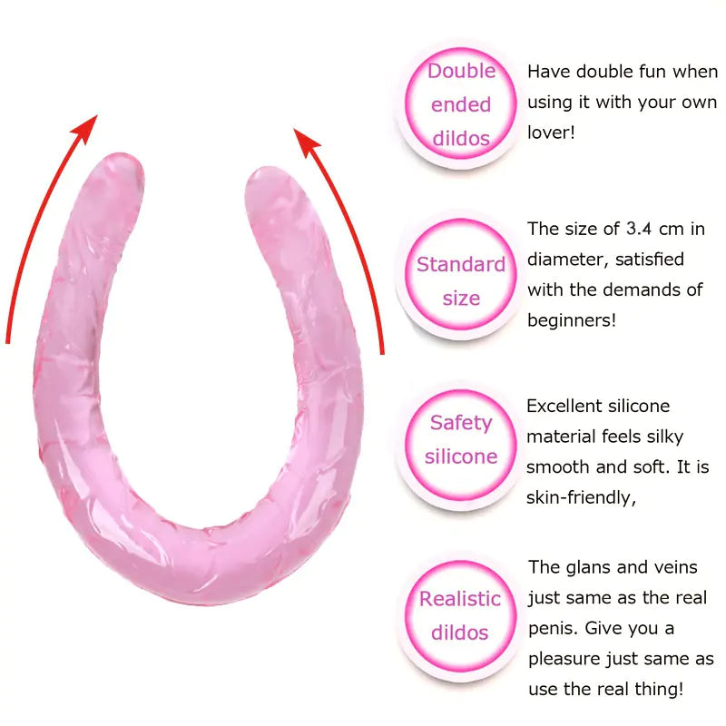 Double-Ended Transparent Crystal Dildo