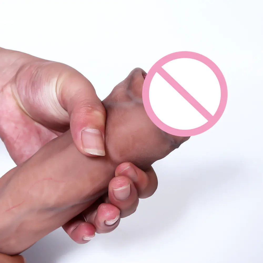 Double Layer Silicone Dildo for Manual Stimulation