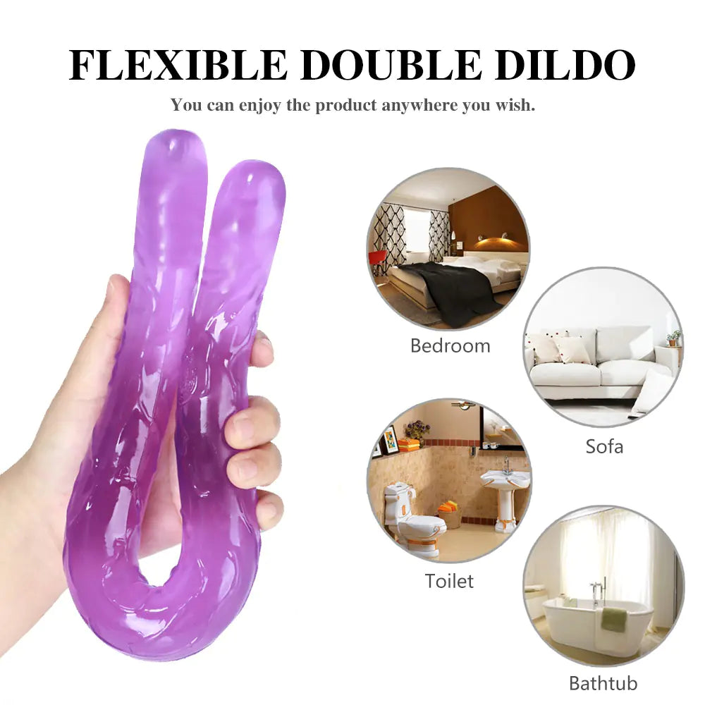 Double-Ended Transparent Crystal Dildo
