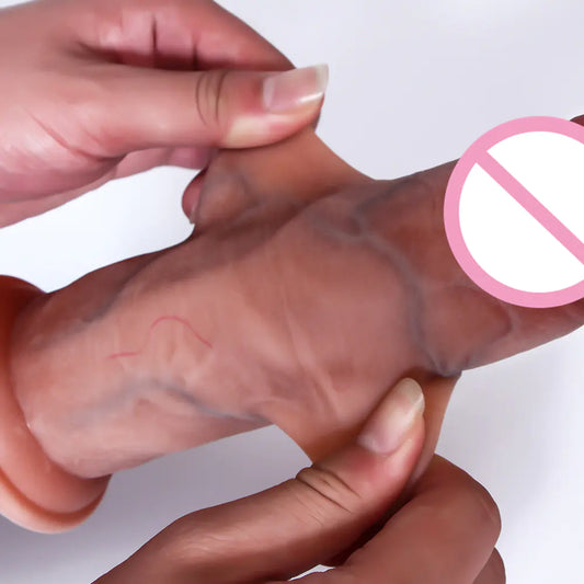 Double Layer Silicone Dildo for Manual Stimulation